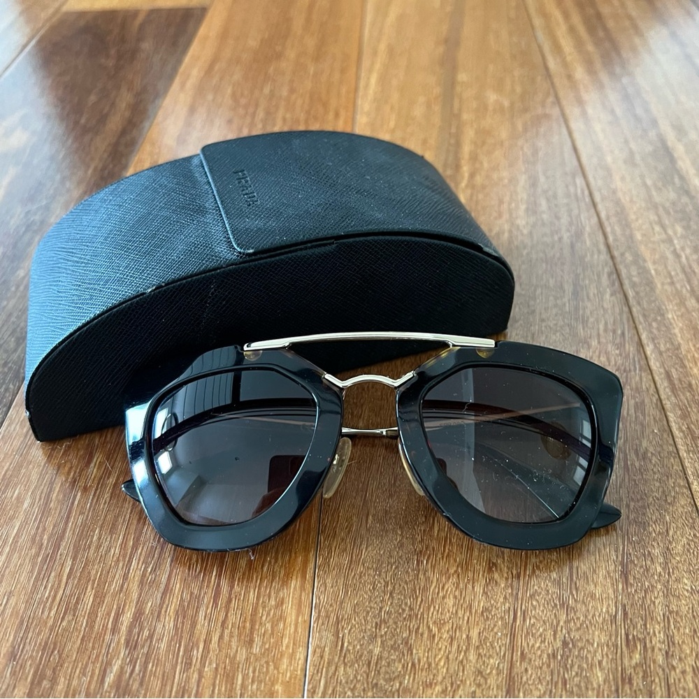 Prada Catwalk Geometric Sunglasses with Case